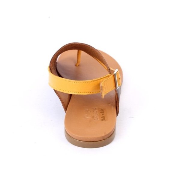 WOz 3015a Brown Leather Open-Toe Slides Sandals Shoes - Picture 5 of 8